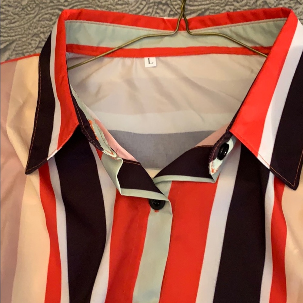 Button Down Collared Blouse Size Large Nwot - image 3